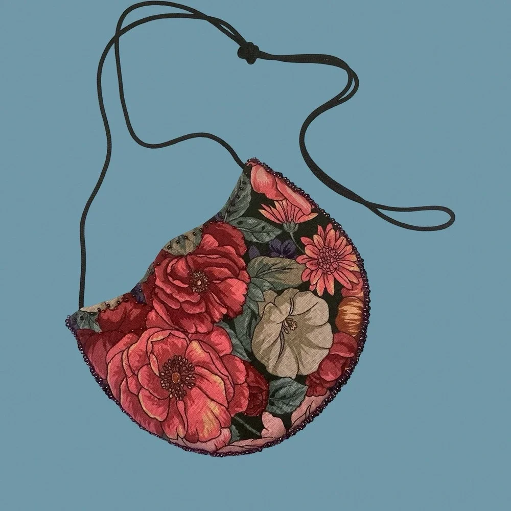 Handmade Floral Cotton Fabric Phone Bag Small Purse Hippie Boho